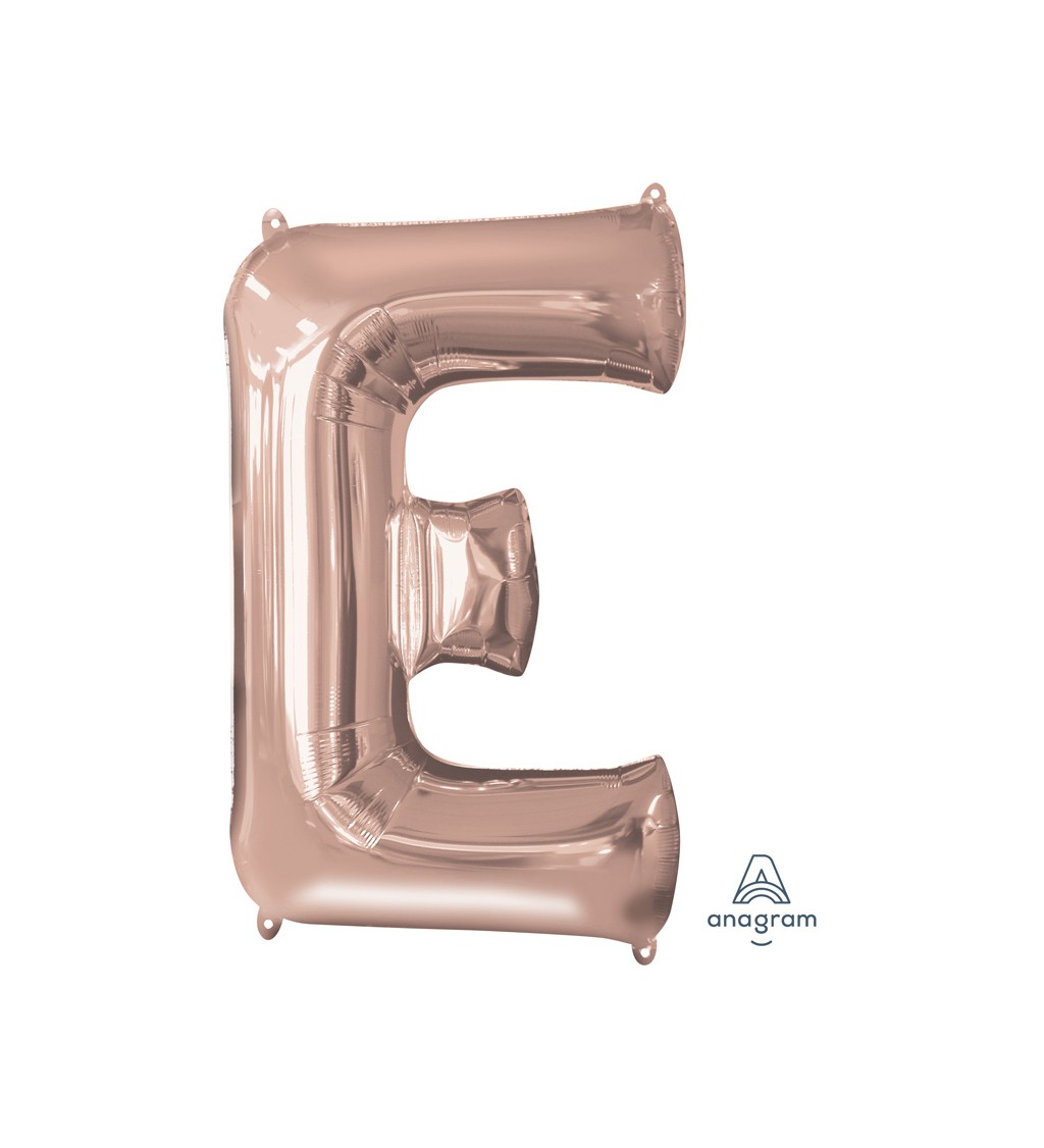 Balonek "E" - růžové zlato