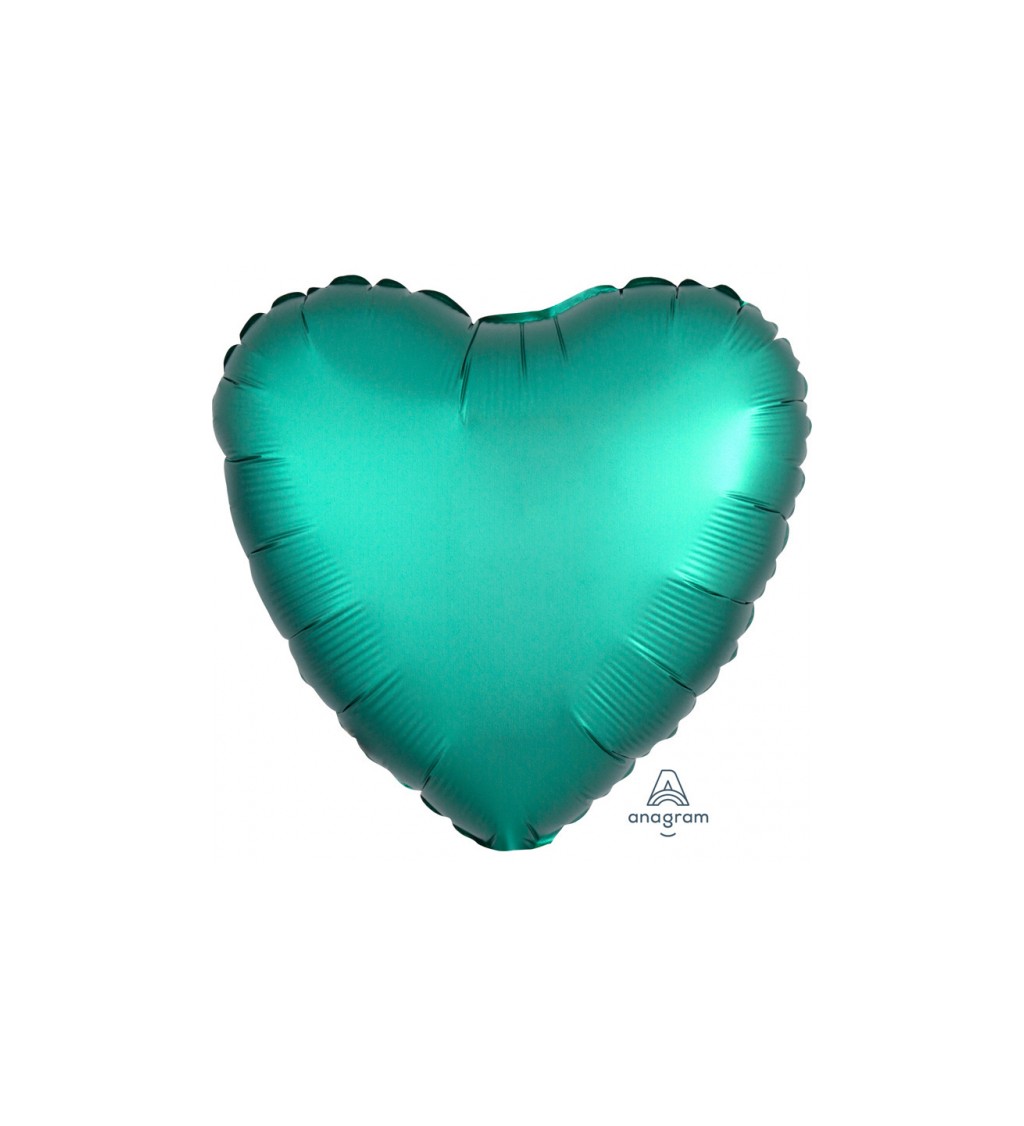 Fóliový balónek ve tvaru srdce - smaragdový