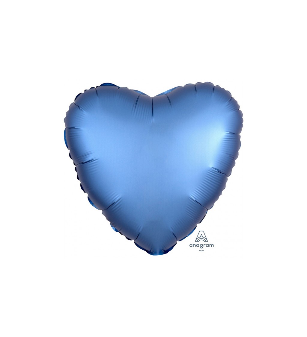 Fóliový balónek ve tvaru srdce - modrý