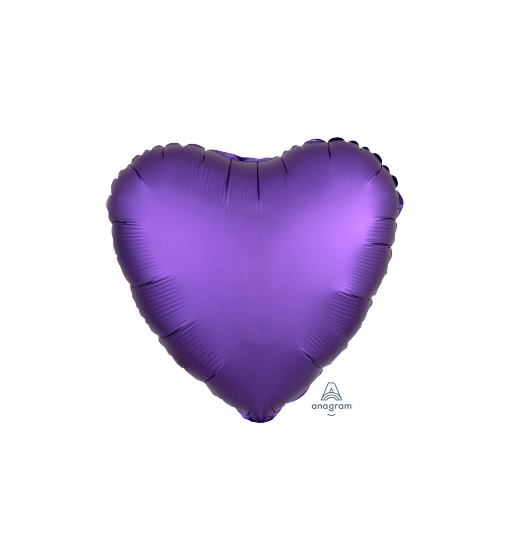 Fóliový balónek ve tvaru srdce - fialový