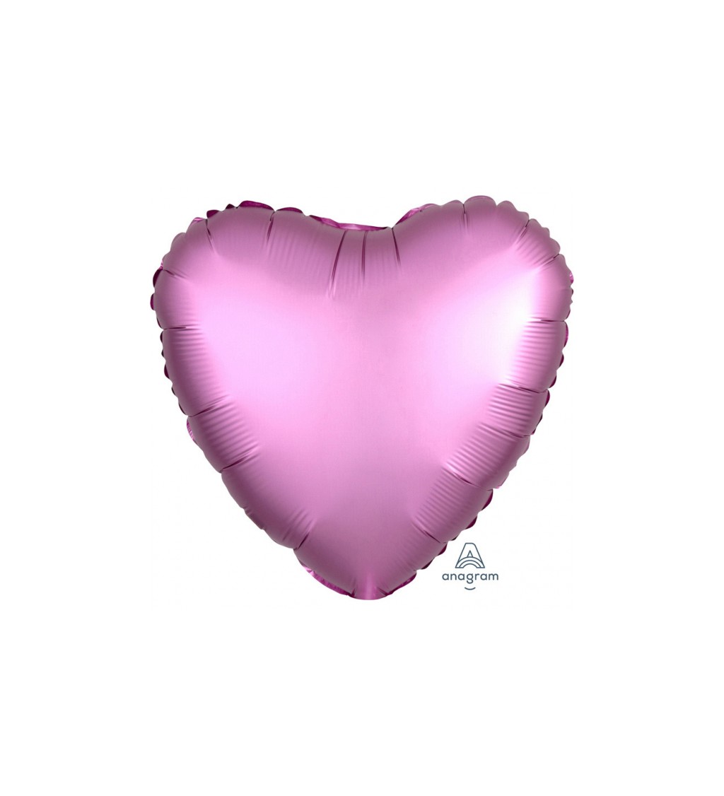 Fóliový balónek ve tvaru srdce - růžový