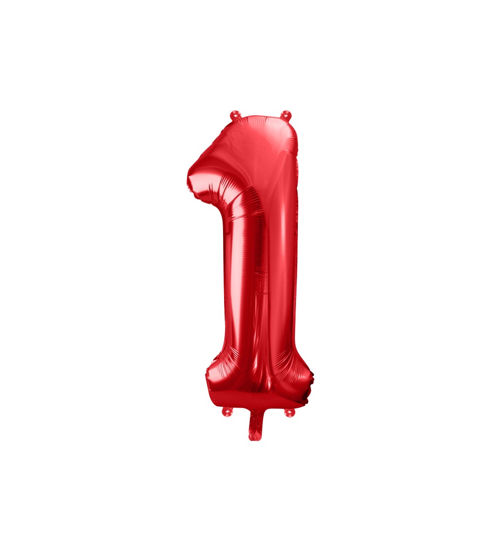 Fóliový balónek číslo ''1'' červený