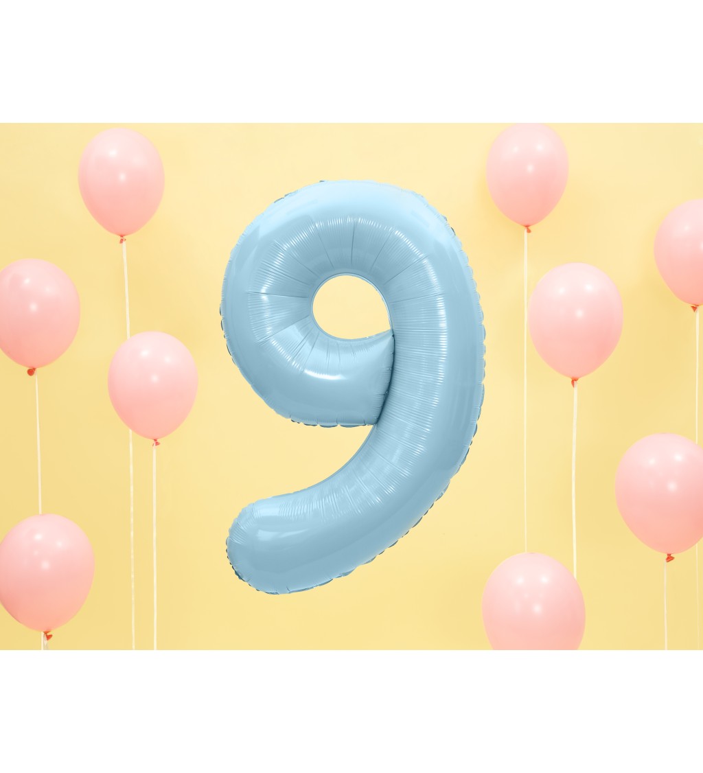 Světle modrý fóliový balónek 9