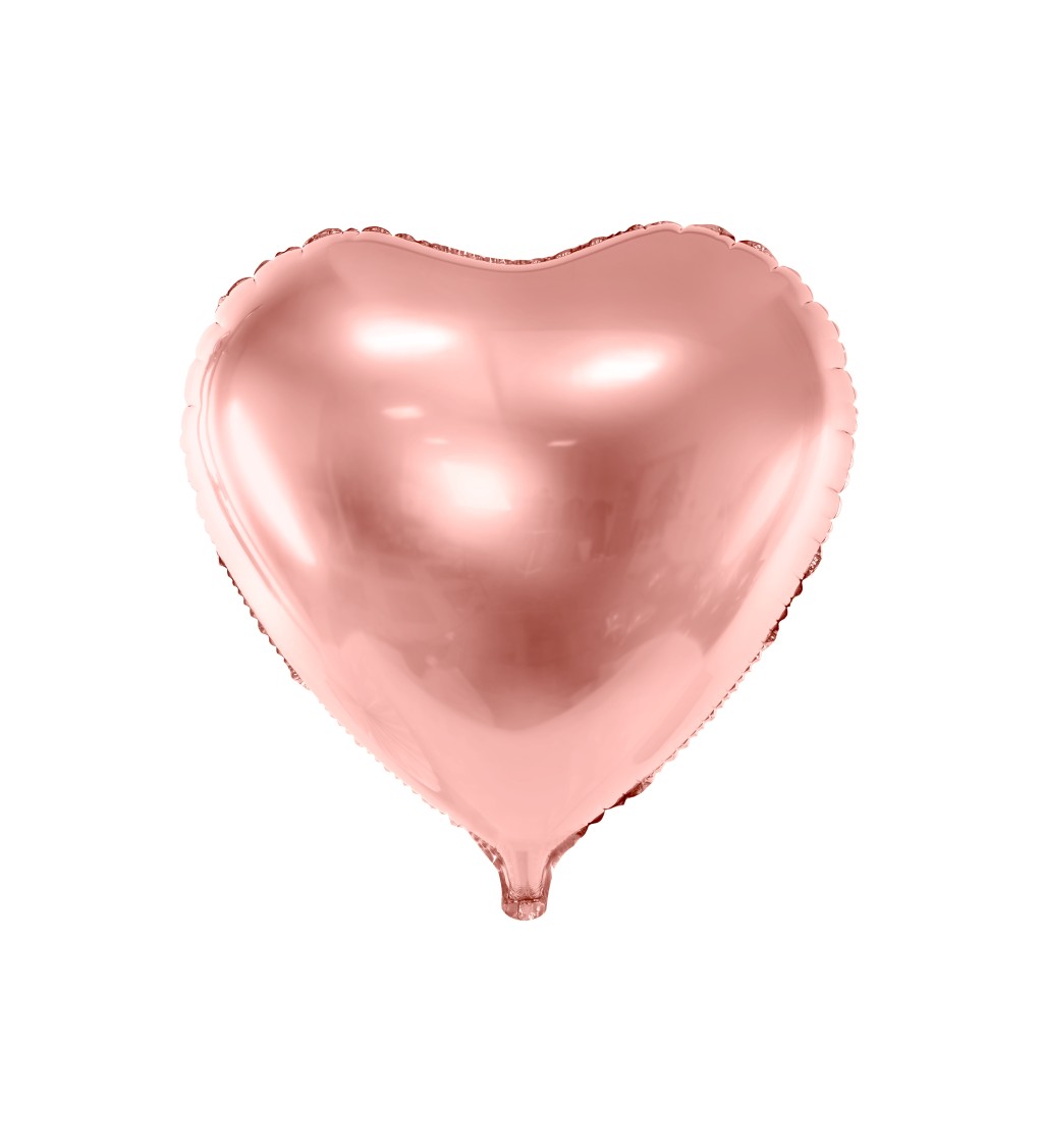 Fóliový balónek Srdce v barvě růžového zlata