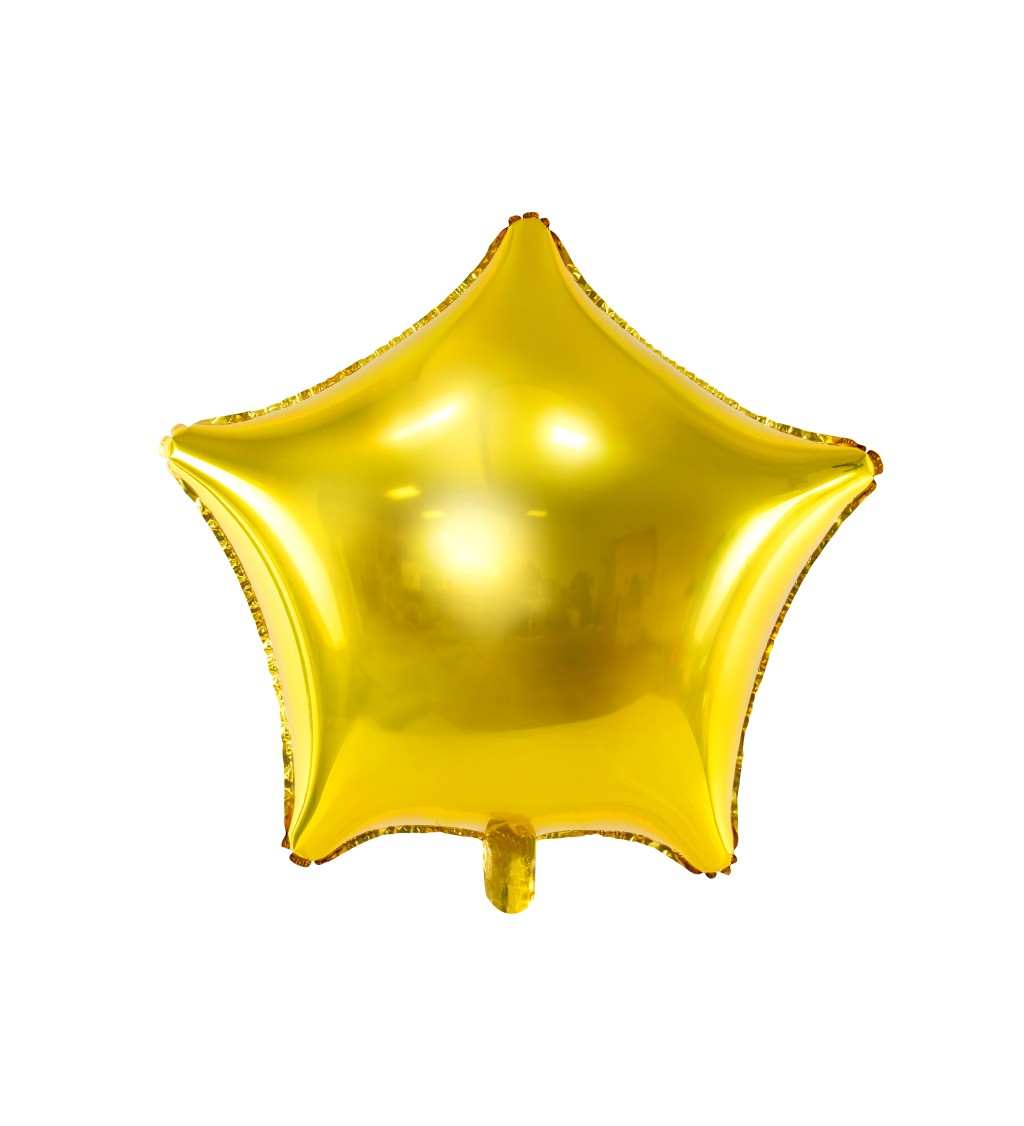 Fóliová metalická zlatá hvězda - Balónek