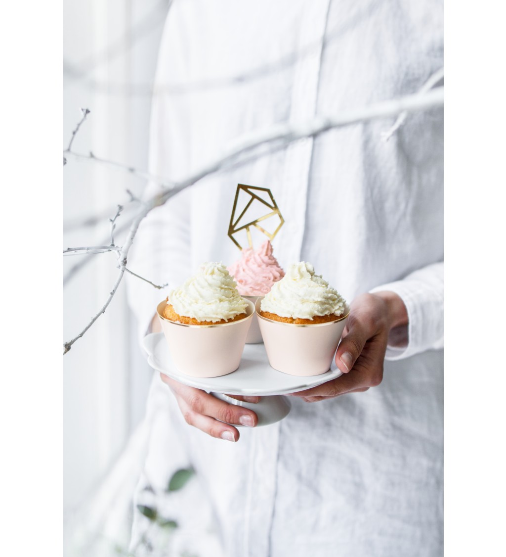 Kornoutky na cupcakes růžovo-zlaté