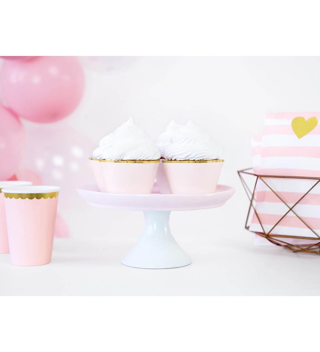 Kornoutky na cupcakes růžovo-zlaté