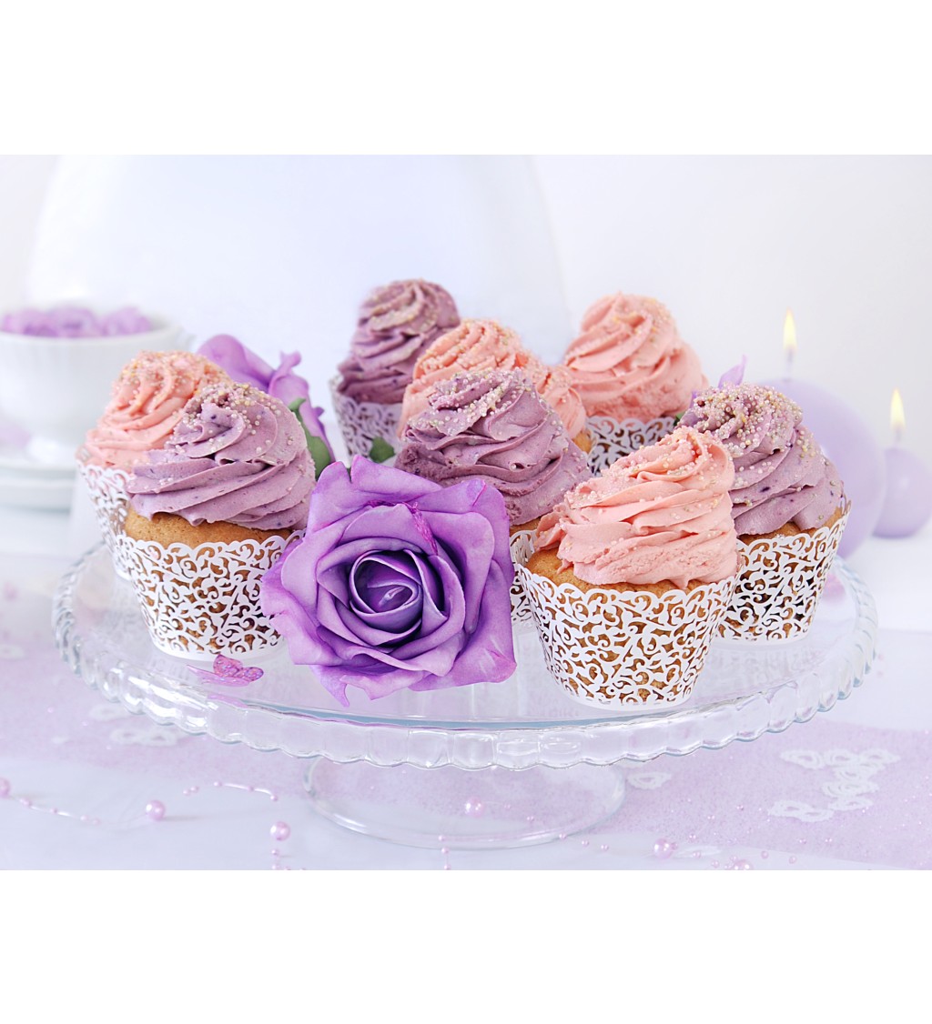 Kornoutky na cupcakes - bílé deko 10 ks