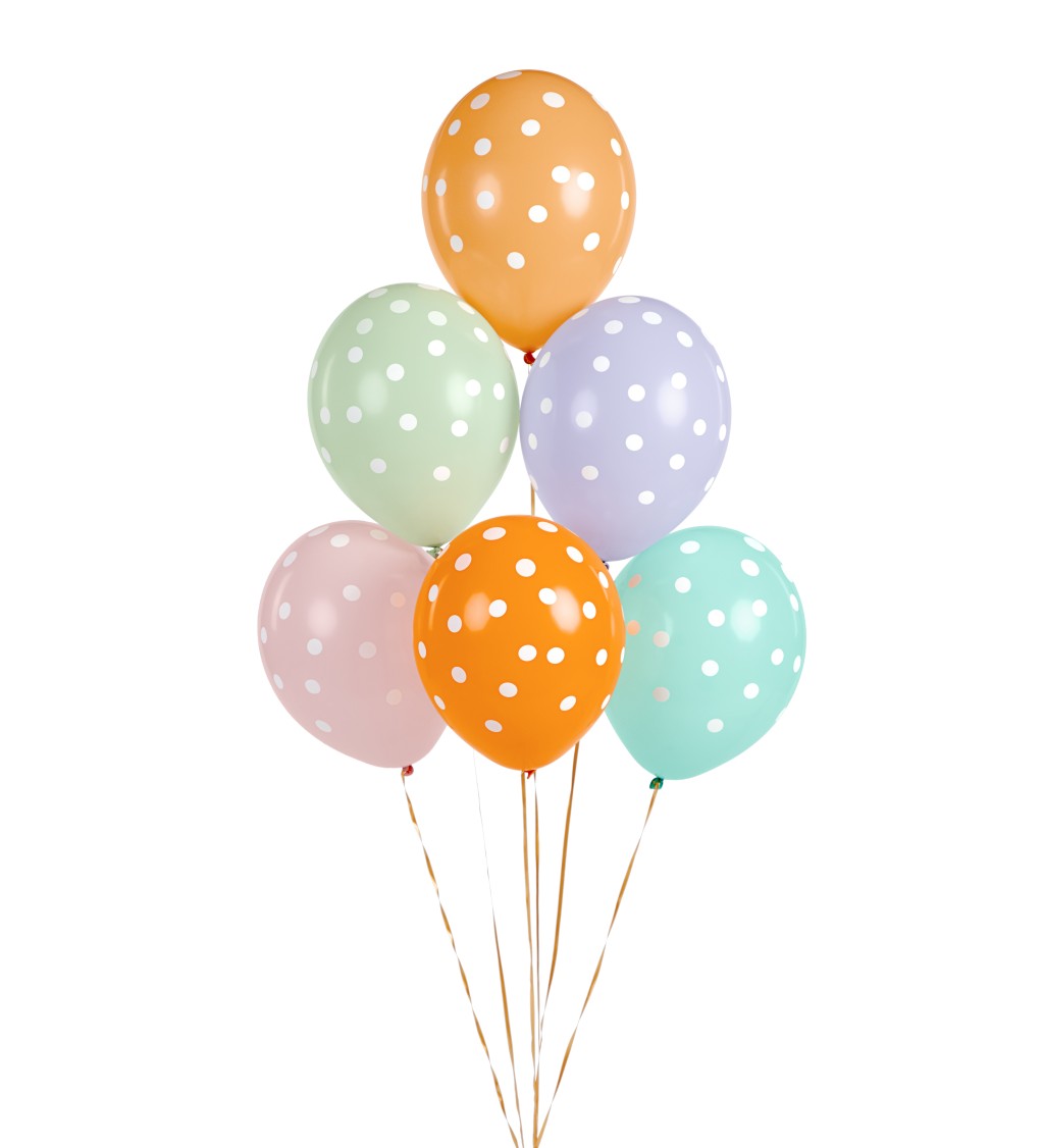 Latexové barevné balónky s puntíky