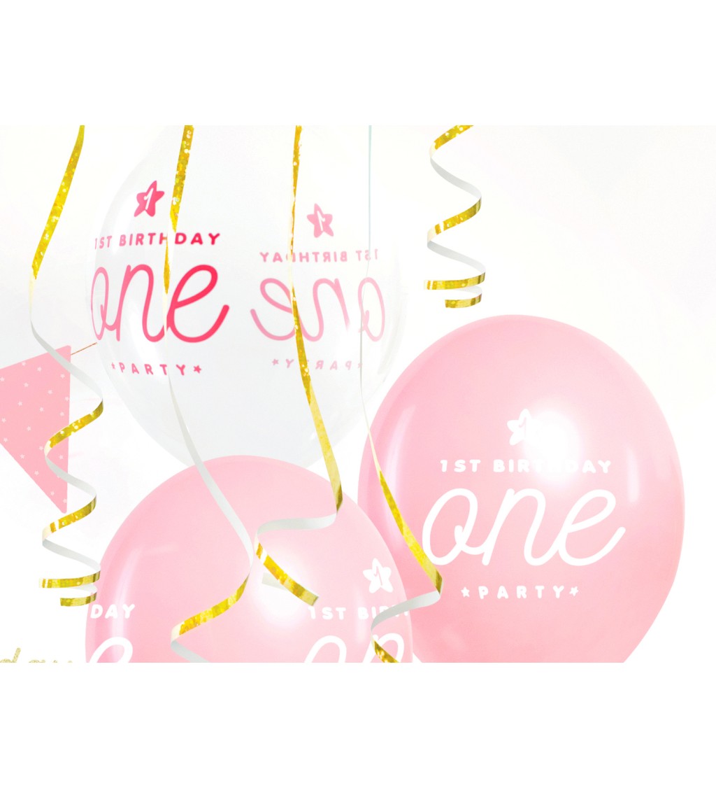 Růžový balonek birthday