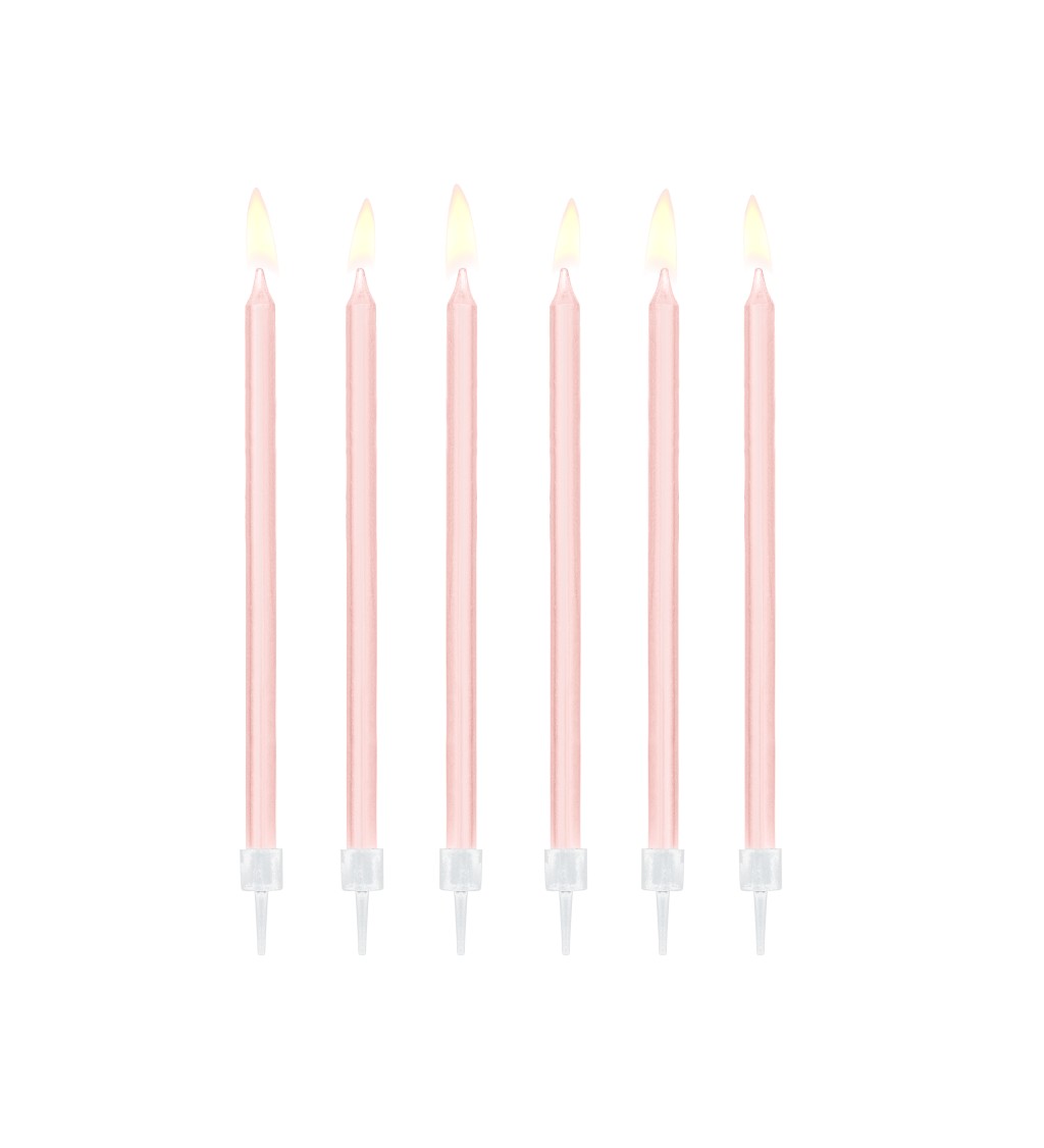 Svíčky světle růžové - narozeninové