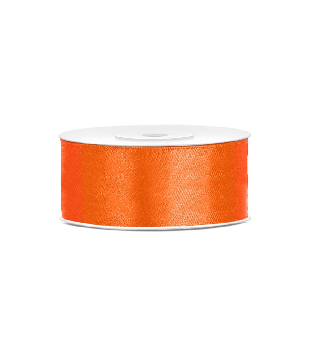 Oranžová saténová stuha 25 mm