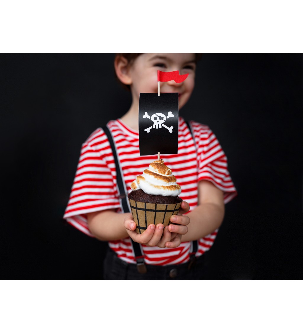 Kornoutky a párátka na cupcakes - piráti 6 ks