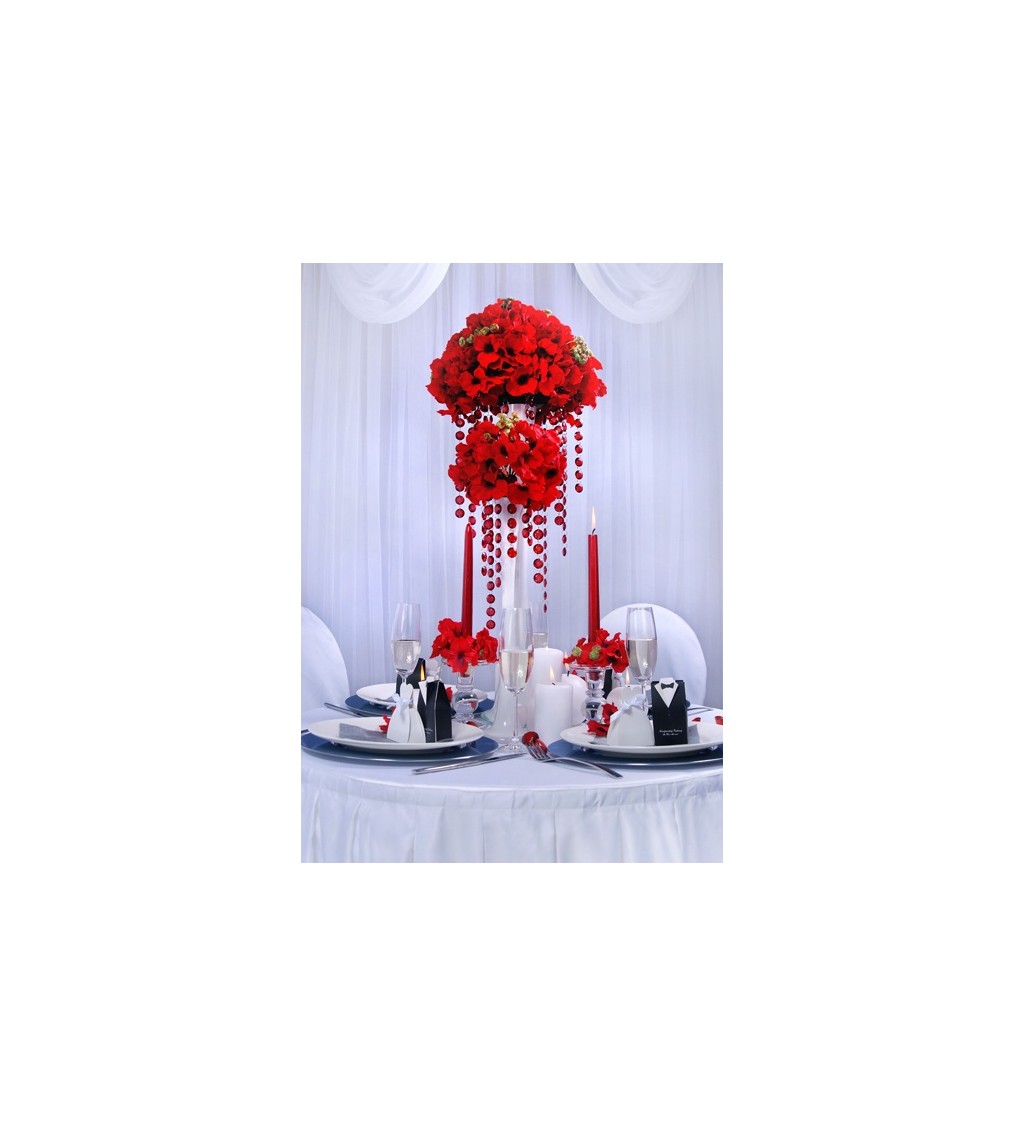 Dekorativní krystalky - tmavě červené