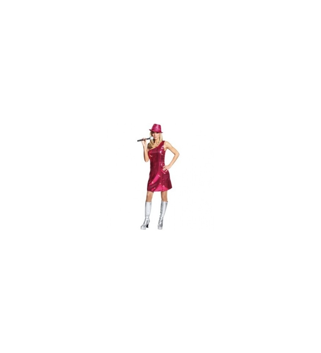 Disco klobouček deluxe - Růžový