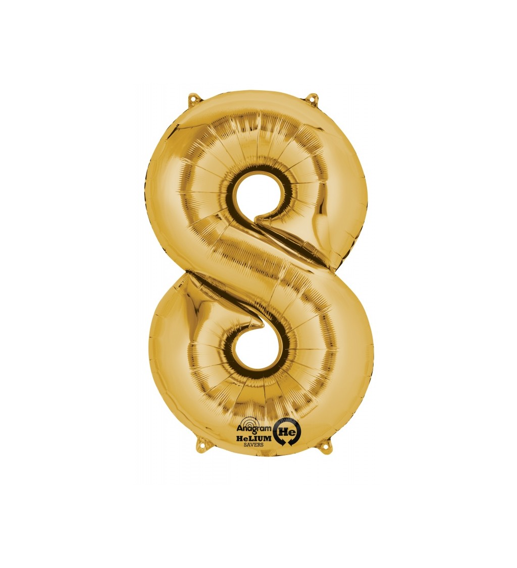 Balonek "8" - zlatý