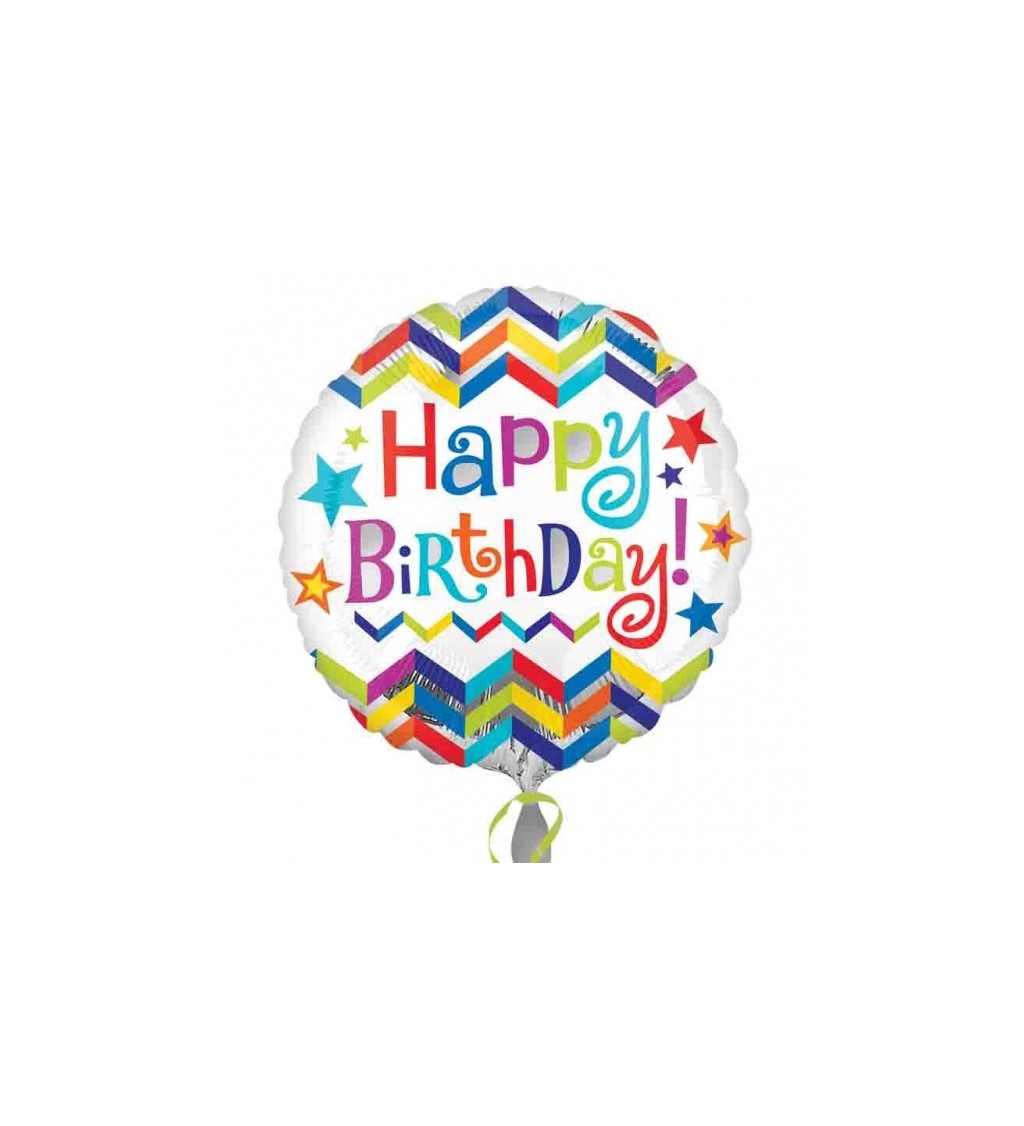 Balonek Happy Birthday III - fóliový