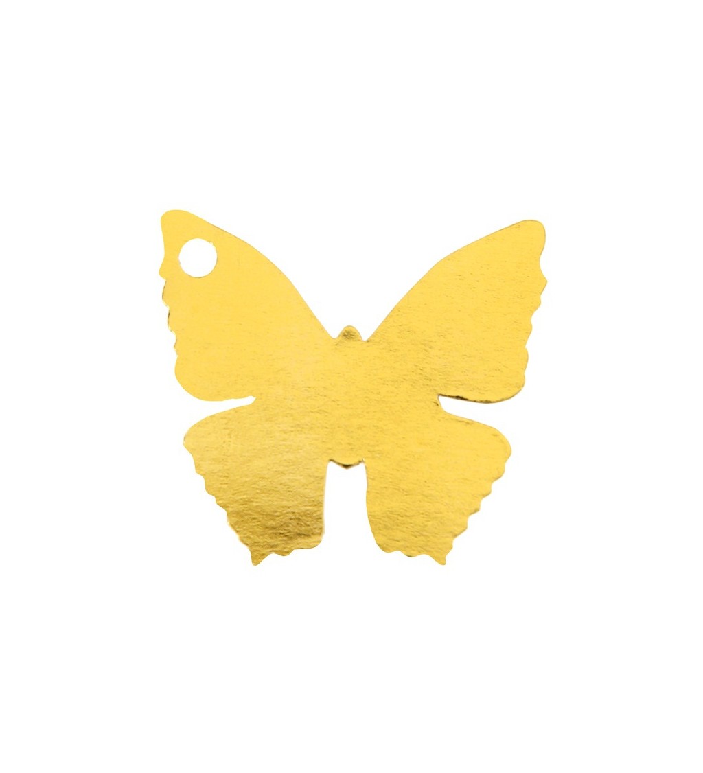 Jmenovky motýl - zlaté 10ks