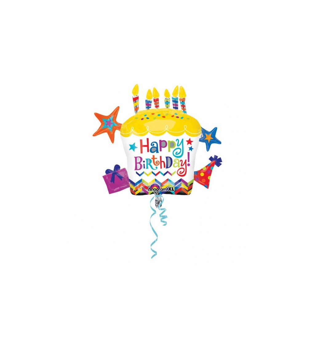 Balonek Happy Birthday - dort
