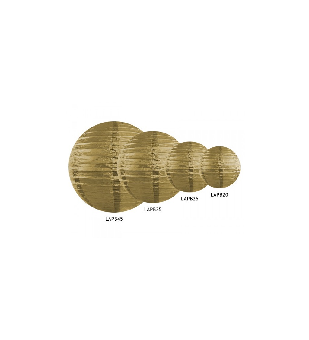 Papírový lampion II - zlatý 20 cm