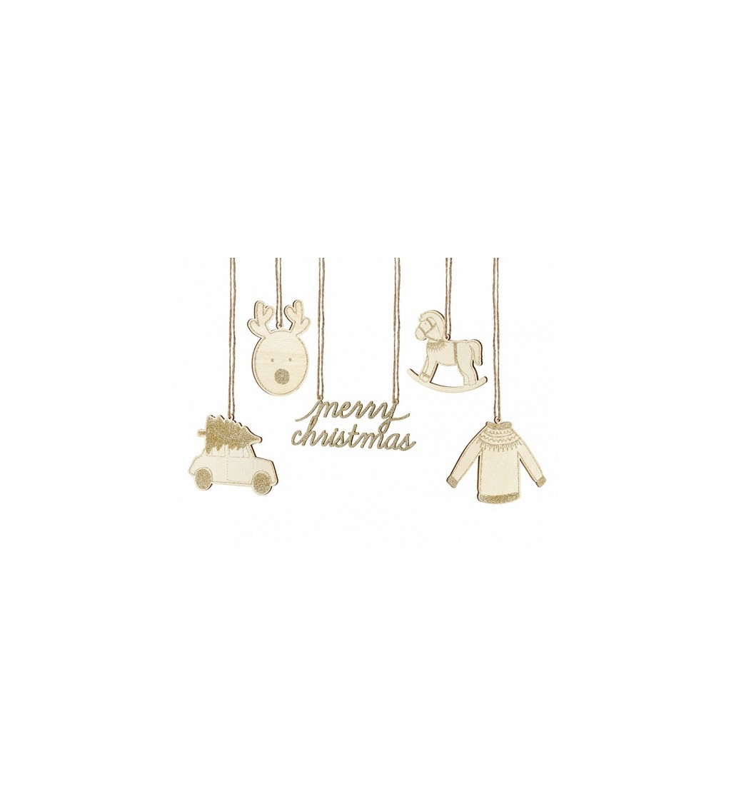 Dekorace Christmas dřevěná