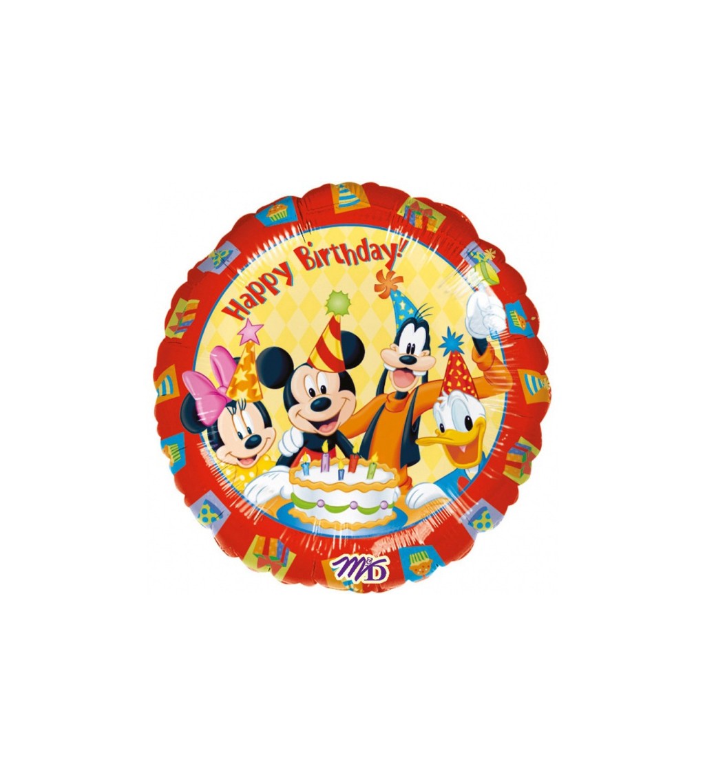 Fóliový balónek Happy Birthday Mickey mouse