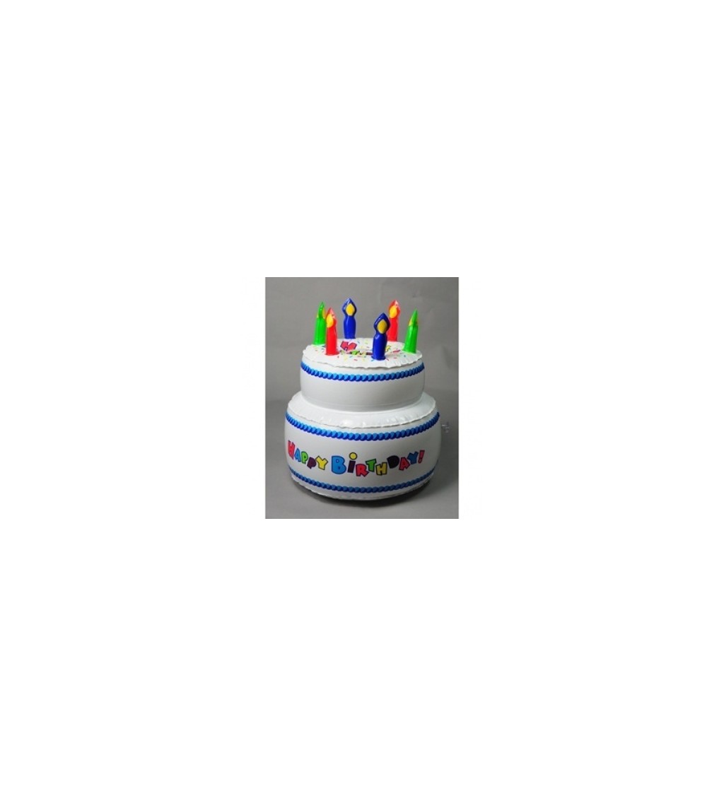 Nafukovací narozeninový dort se svíčkami