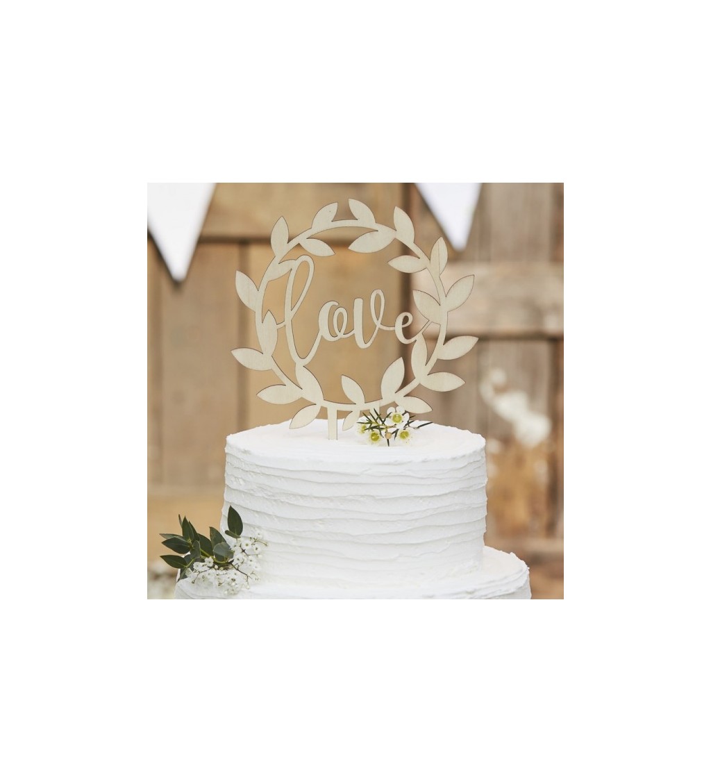 Ozdoba na svatební dort - Love přírodní