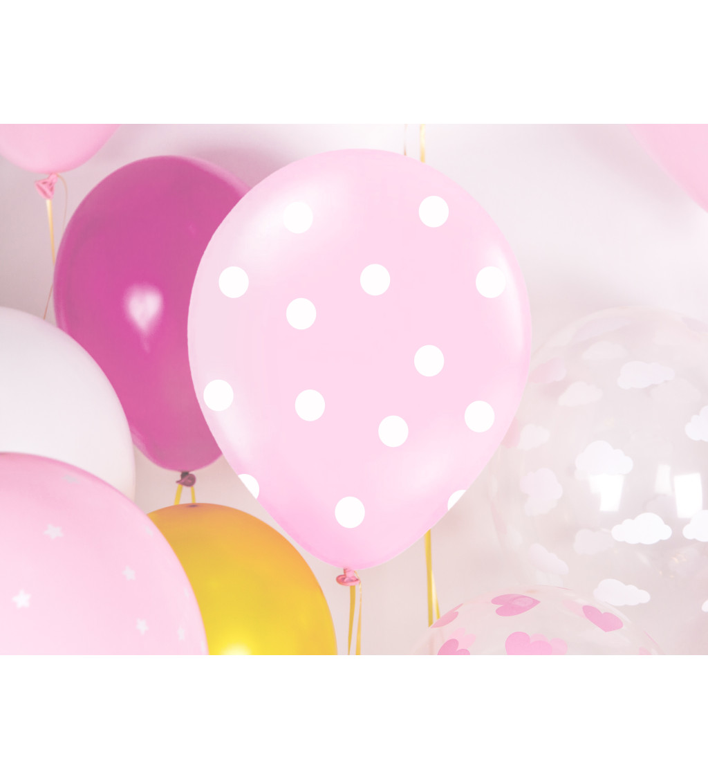 Latexové balónky s puntíky - růžové