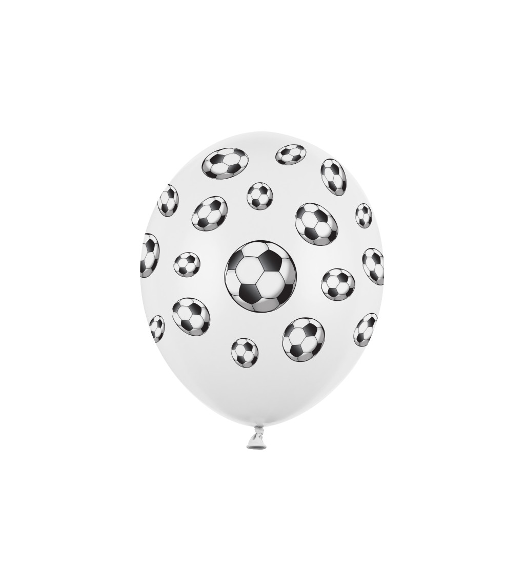 Balónky pastelové bílé - fotbal
