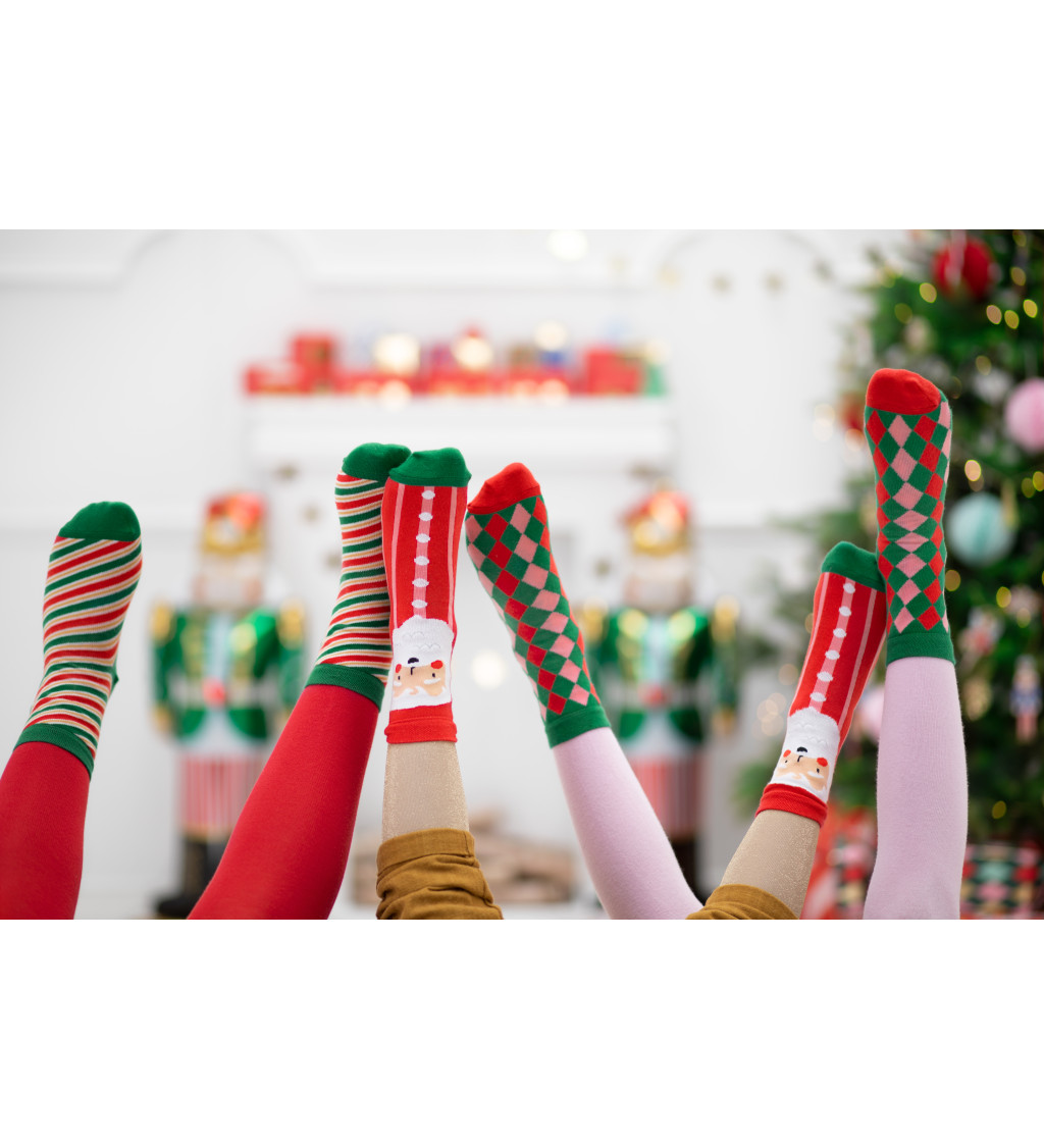 Vánoční ponožky s proužky - dětské