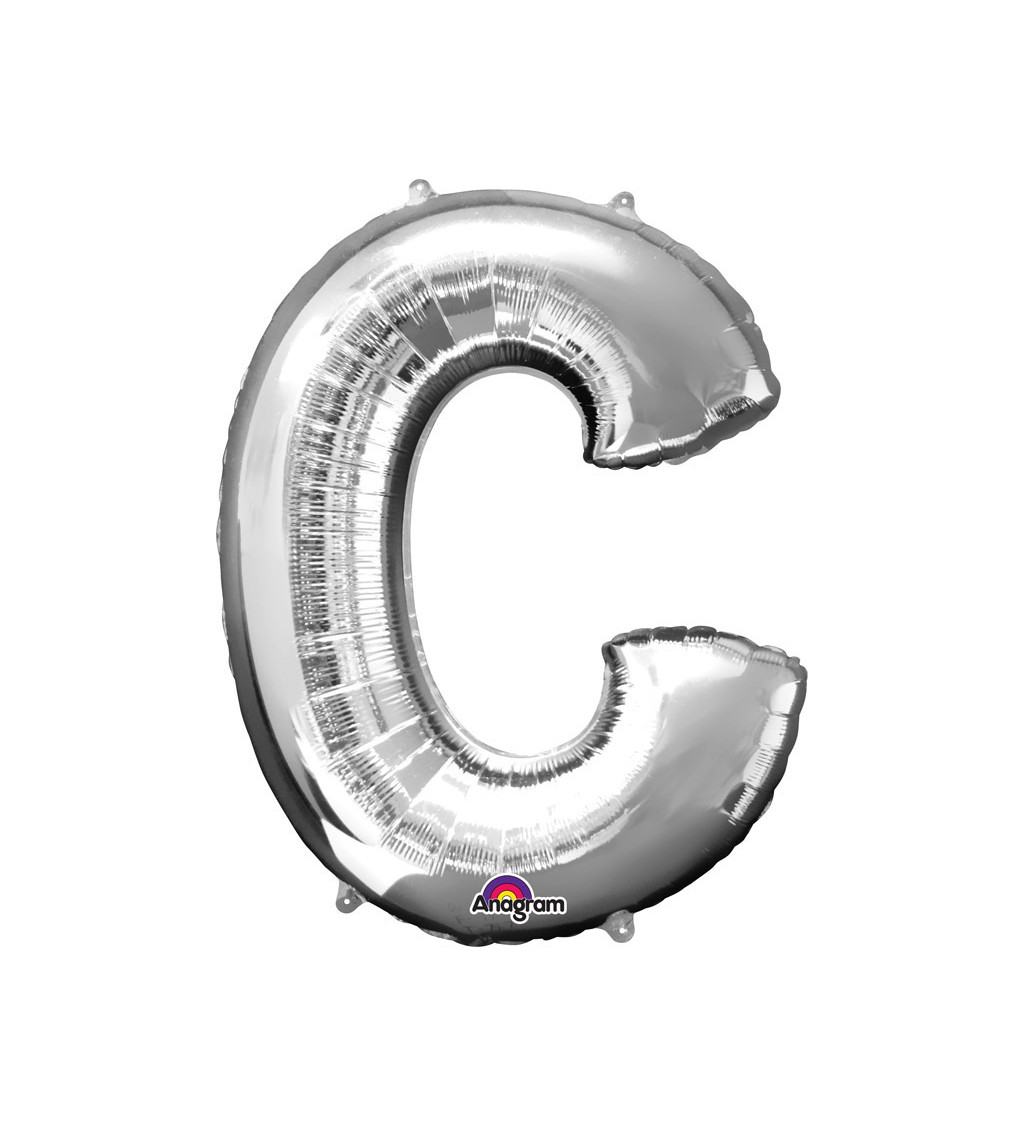 Fóliový balónek - stříbrné písmeno C