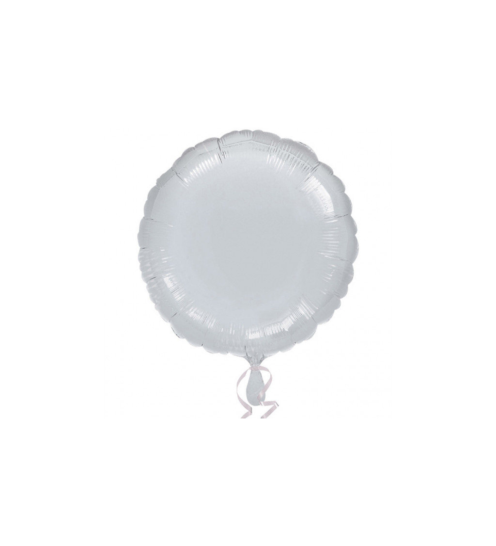 Fóliový balónek stříbrný kolečko