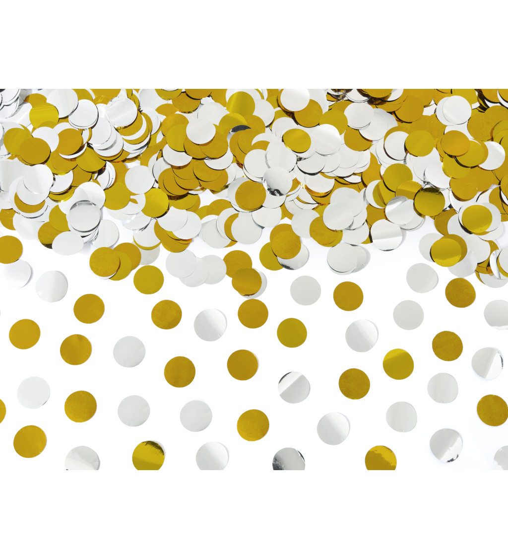 Stříbrná a zlatá kolečka - Vystřelovací konfety
