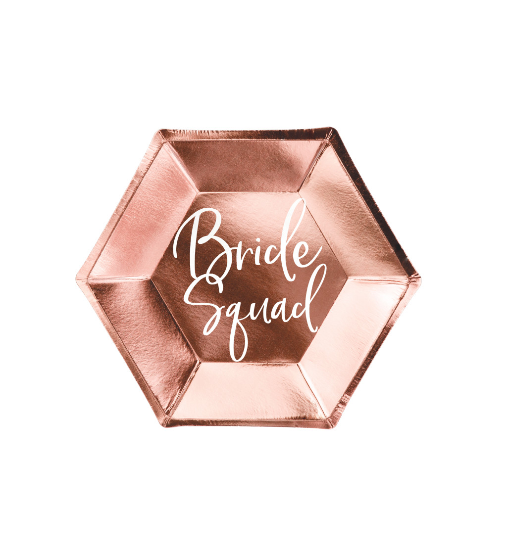 Talíř Bride squad rose gold - 6 ks