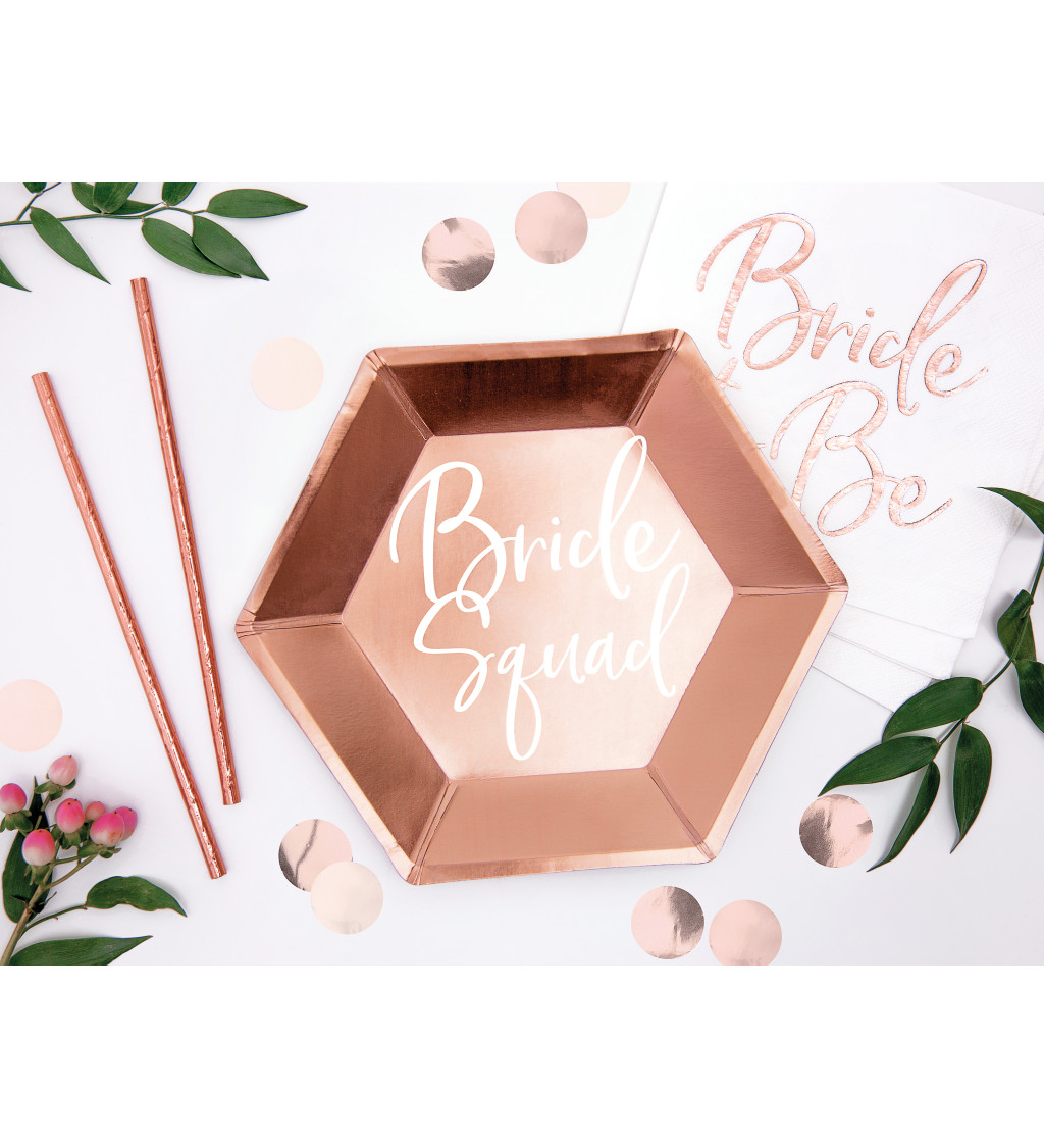 Talíř Bride squad rose gold - 6 ks