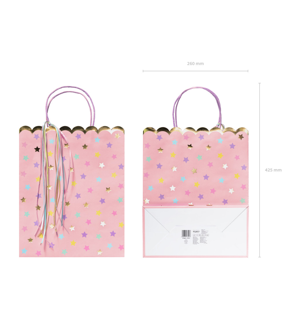 Růžová taška - hvězdičky