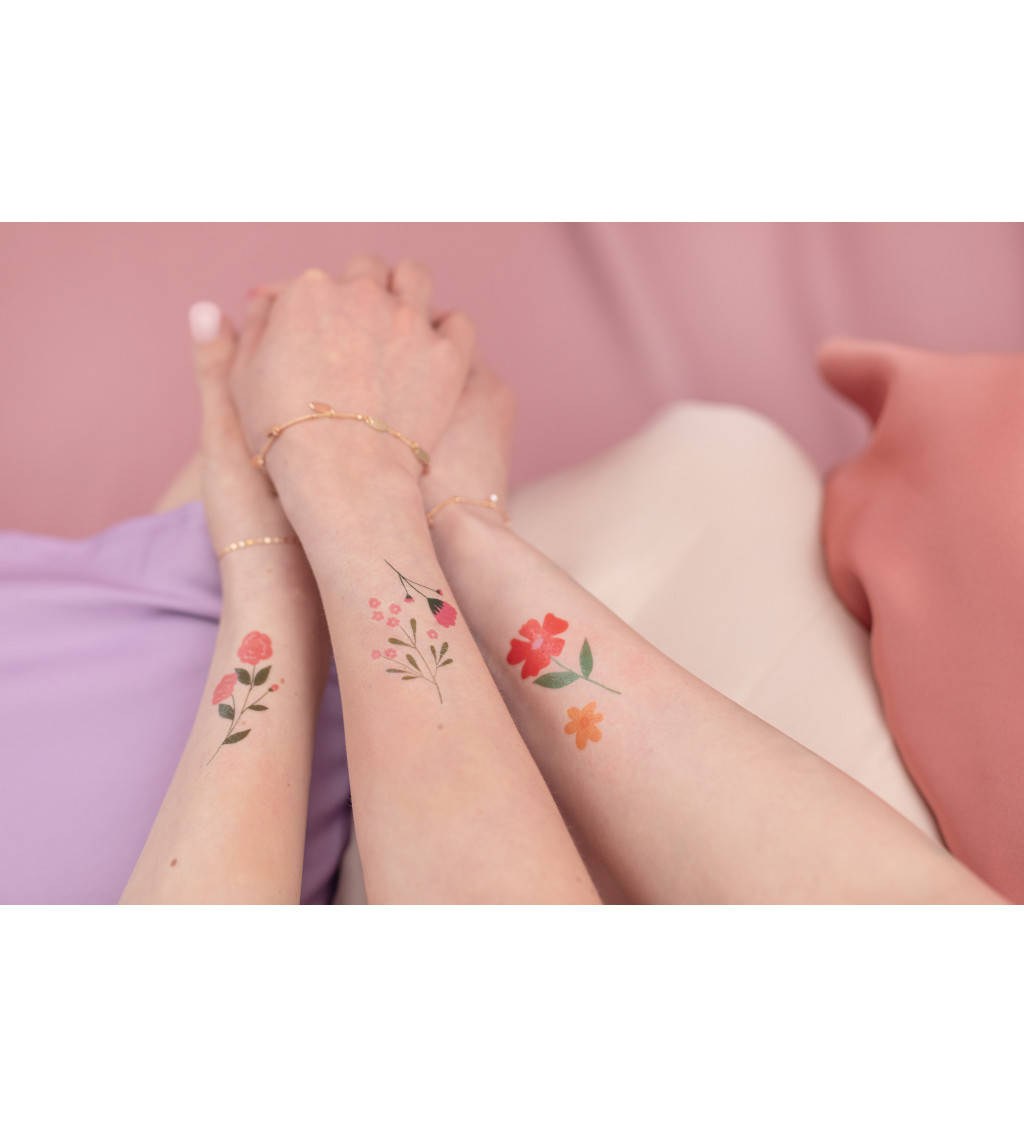 Tetovačka kytičky pink