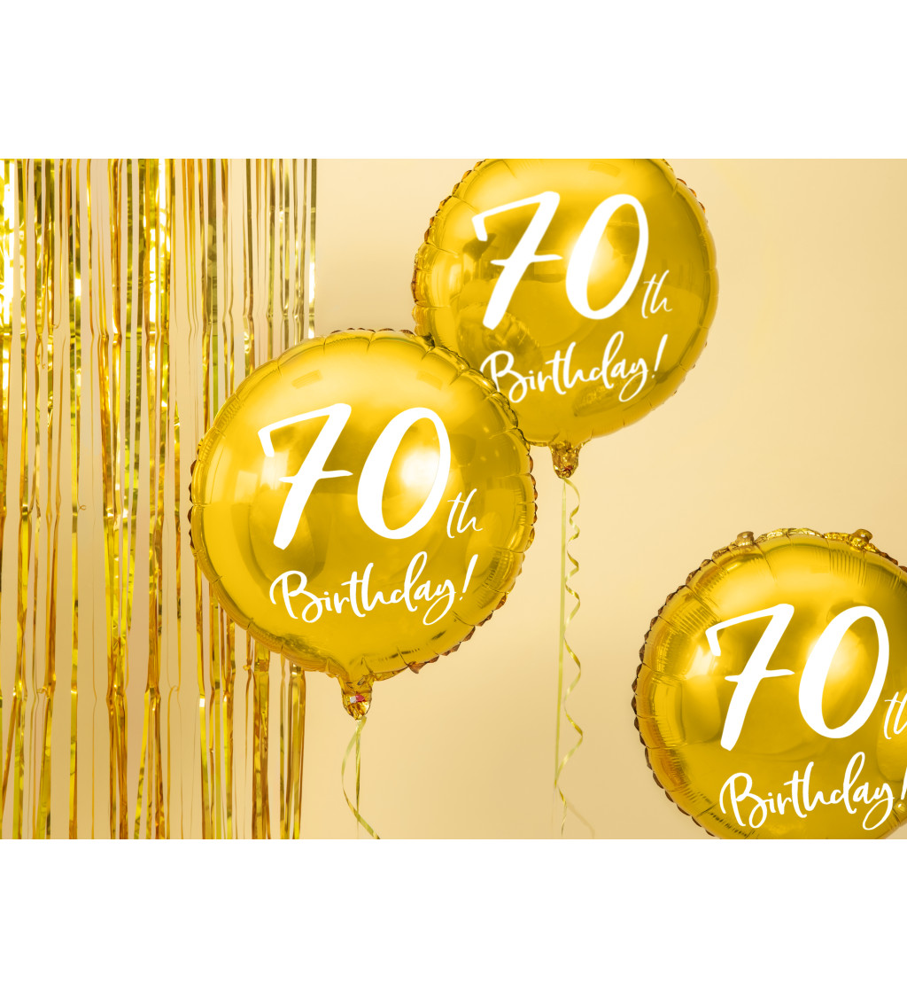 Fóliový balónek 70th Birthday - zlatý