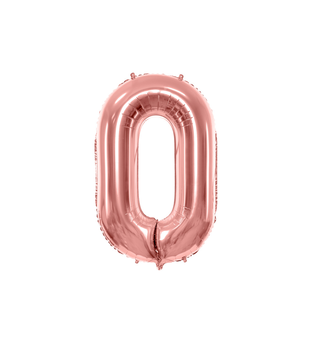 Fóliový balónek - růžově-zlaté číslo 0