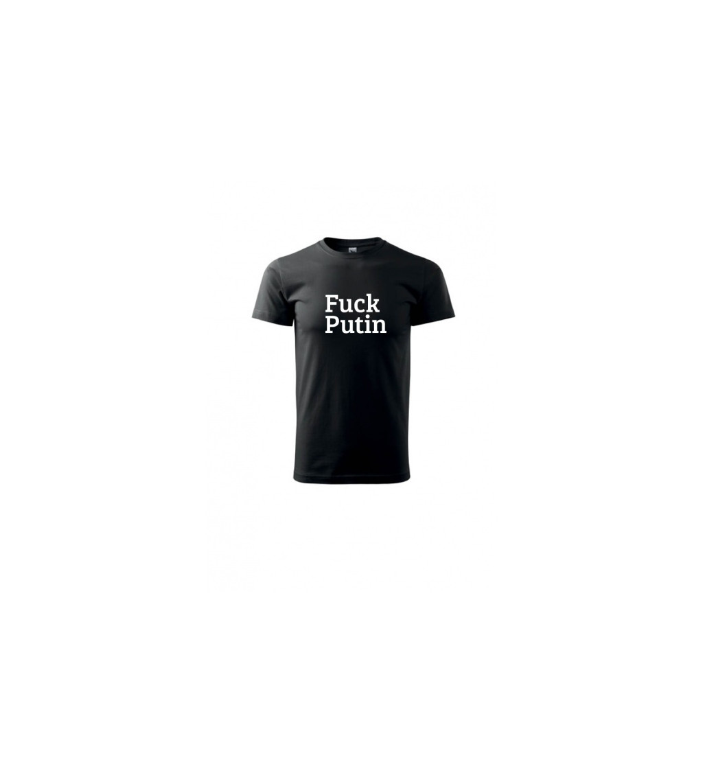 Černé tričko s potiskem Fuck Putin