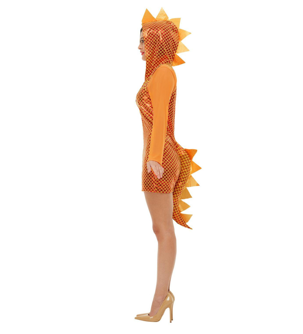 Oranžový dámský kostým draka
