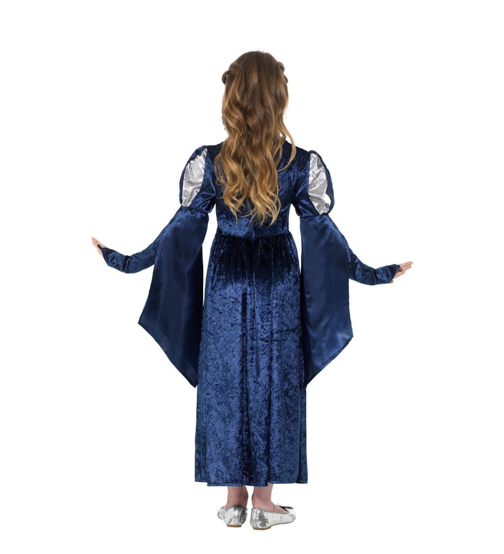 Dětský modrý kostým středověkká dáma