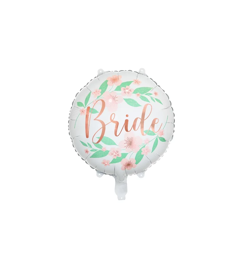 Fóliový balónek - kulatý s nápisem "Bride"