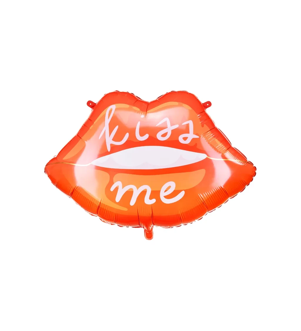 Fóliový balónek - červená ústa s nápisem "kiss me"