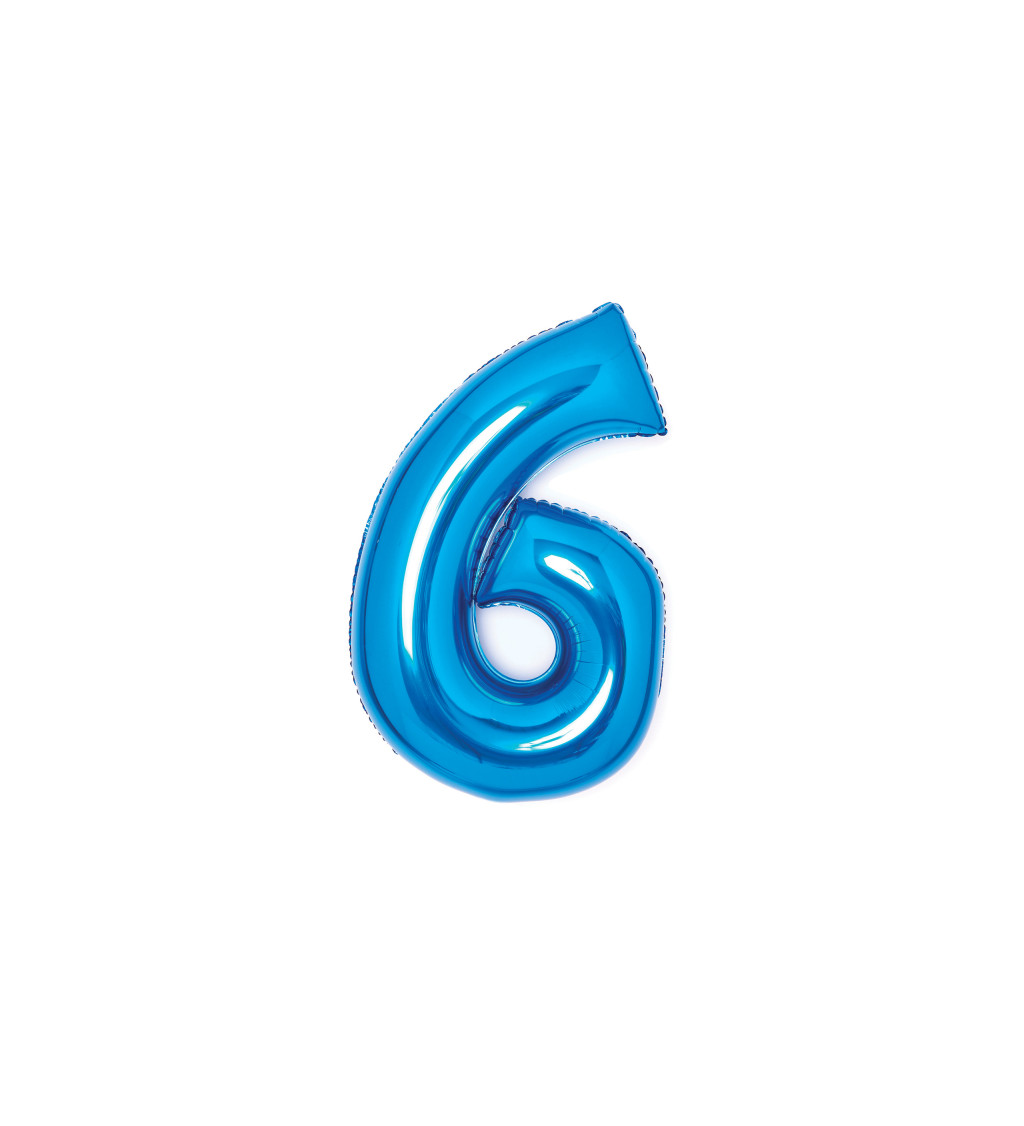 Fóliový balónek - modré číslo 6