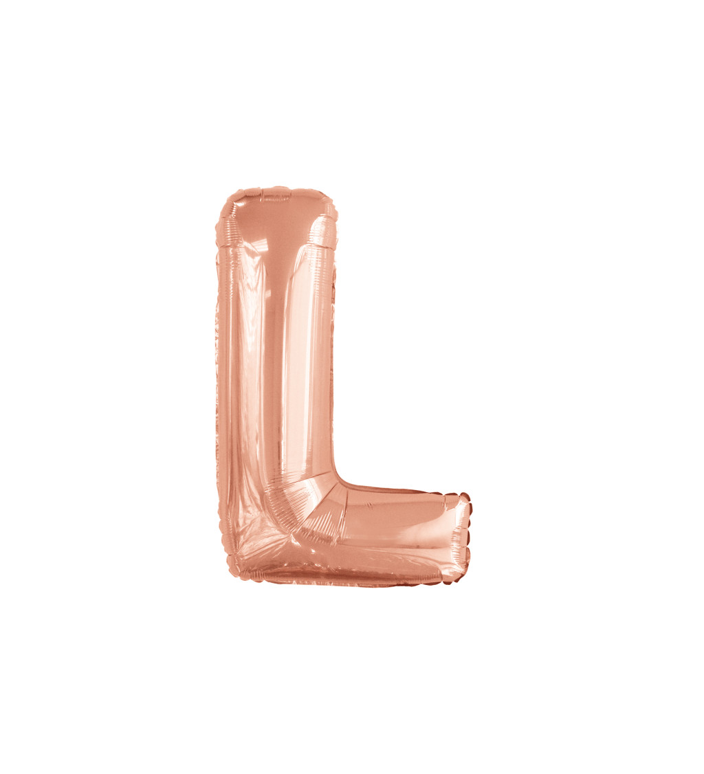 Fóliový balónek  - růžově zlaté písmeno L