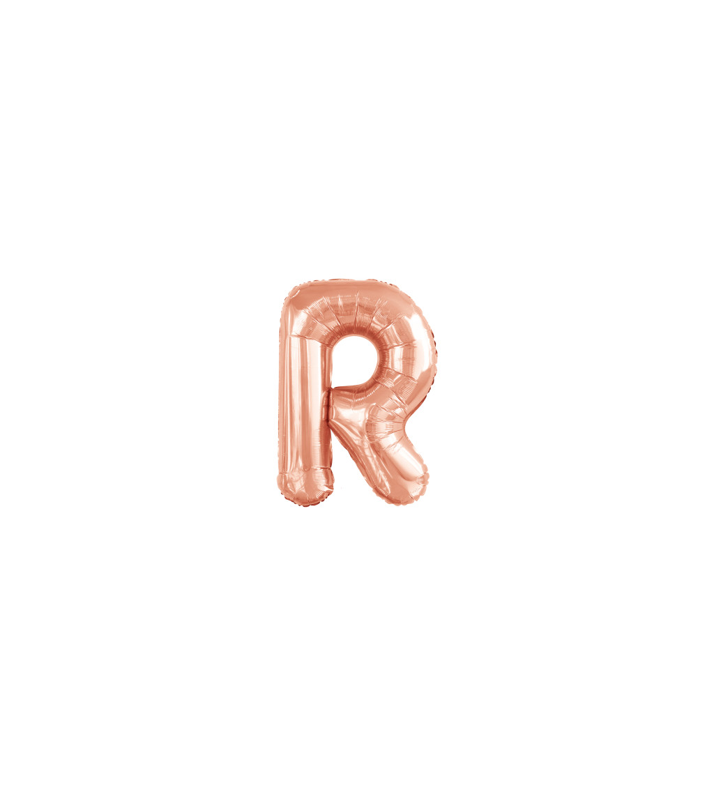 Fóliový balónek velký - růžově zlaté písmeno R