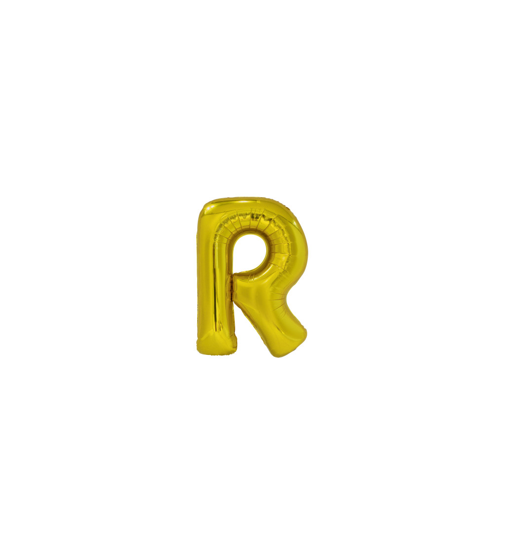 Zlatý balónek s písmenem 'R'
