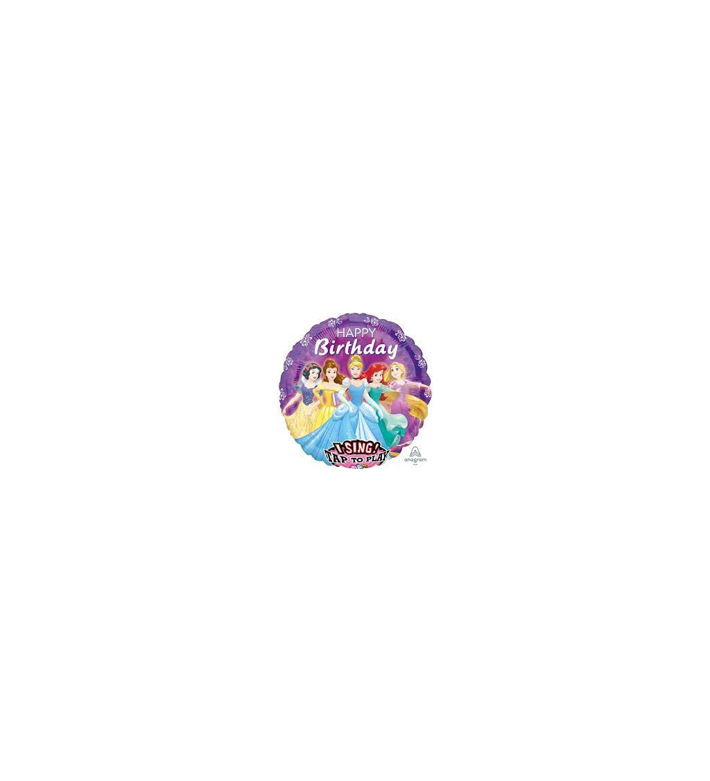 Fóliový narozeninový balónek - kulatý, Disney princezny